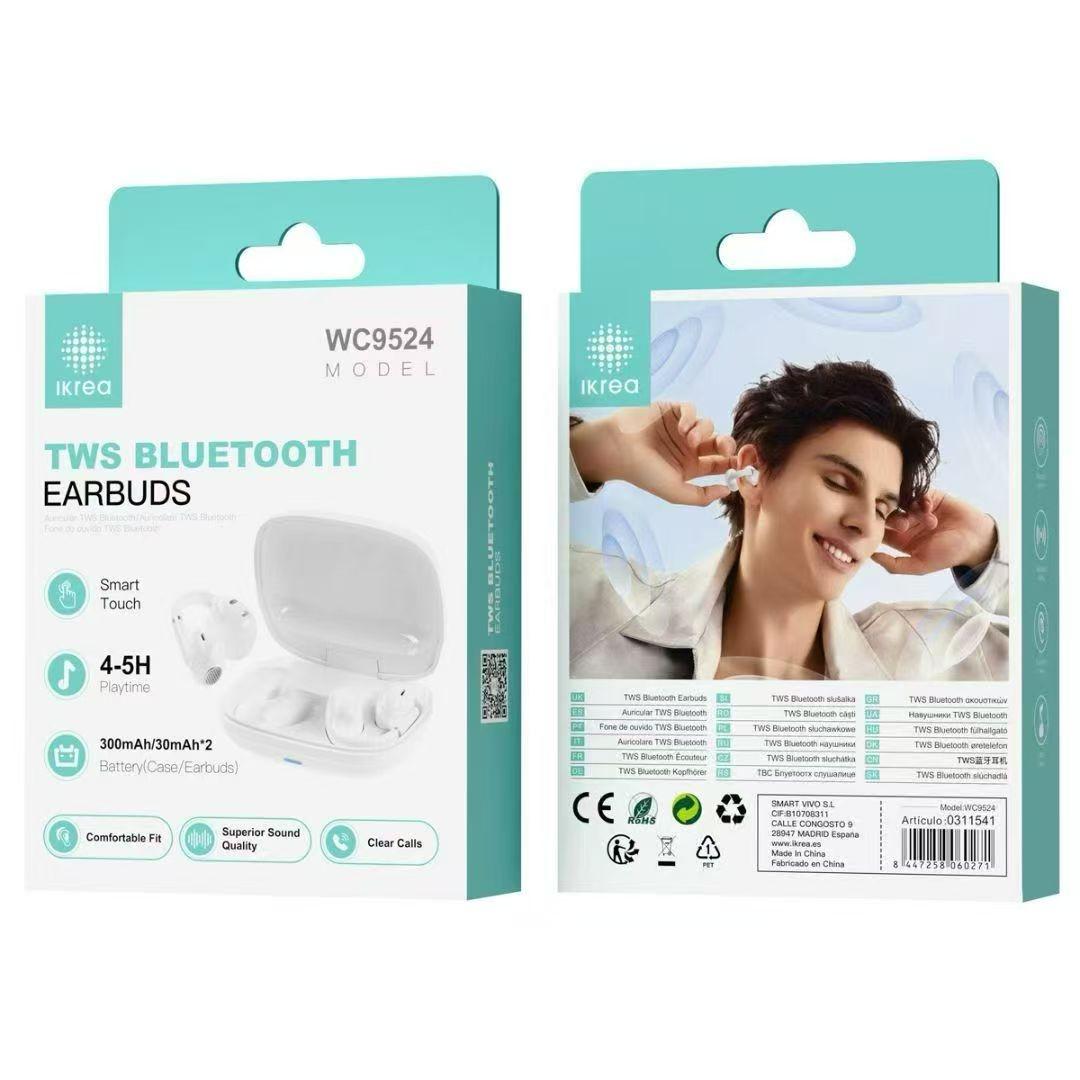 Ikrea WC9524 Auriculares Inalámbricos TWS Bluetooth Ajuste Cómodo Blanco