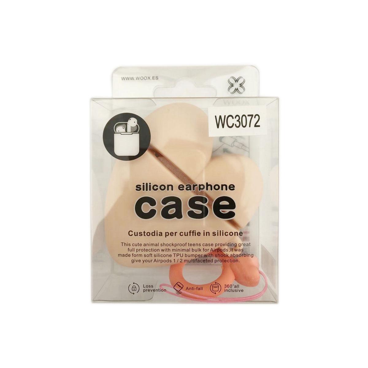 Funda de silicona corazón para AirPods - Beige