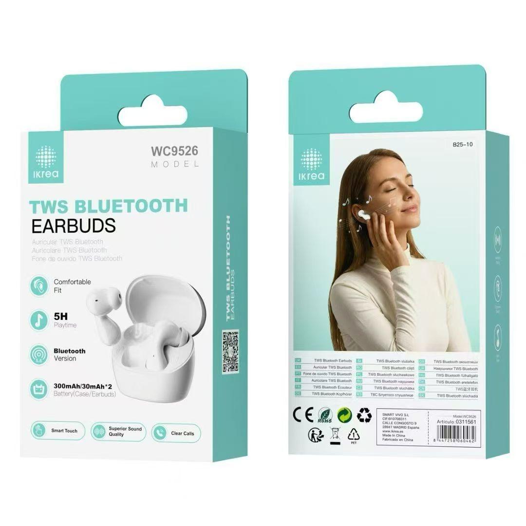 Ikrea WC9526 Auriculares Inalámbricos TWS Bluetooth 5 Horas Blanco