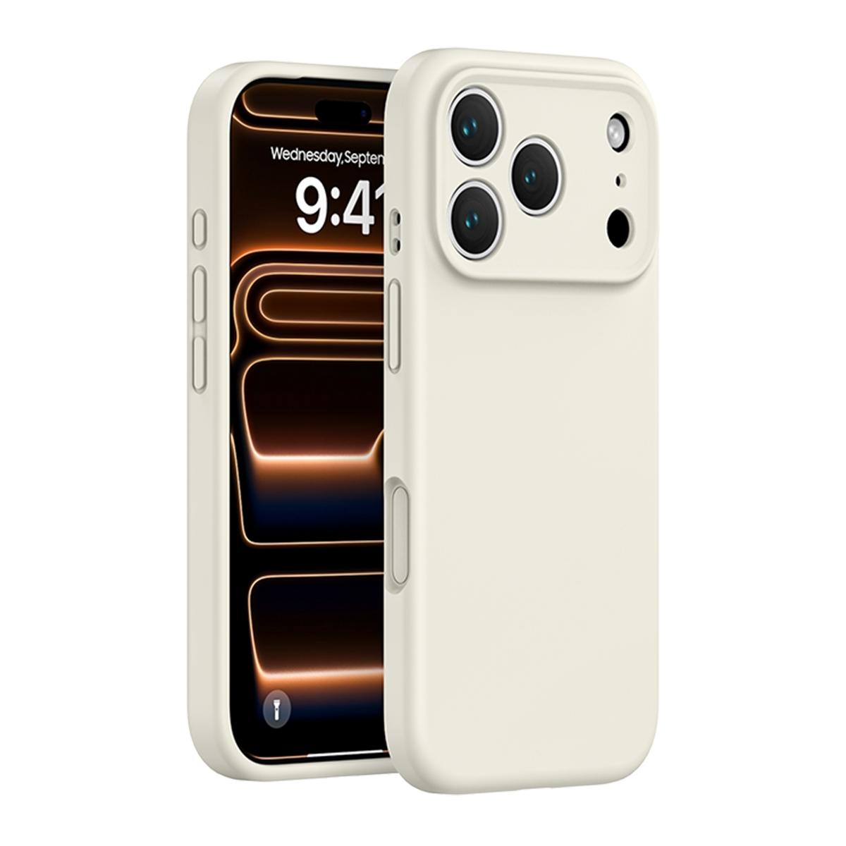 Funda premium de silicona líquida para iPhone 17 Pro - Blanco