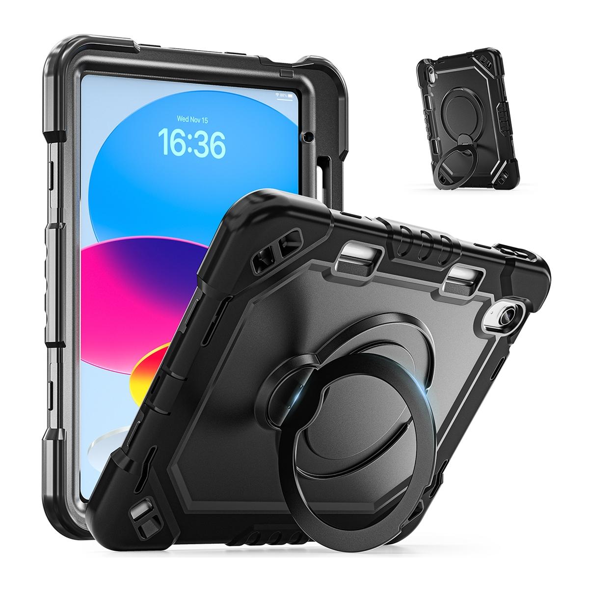Funda antigolpes premium con soporte giratorio 360º para iPad 10ª gen. 2022 10.9" / iPad 11 2025 - Negra