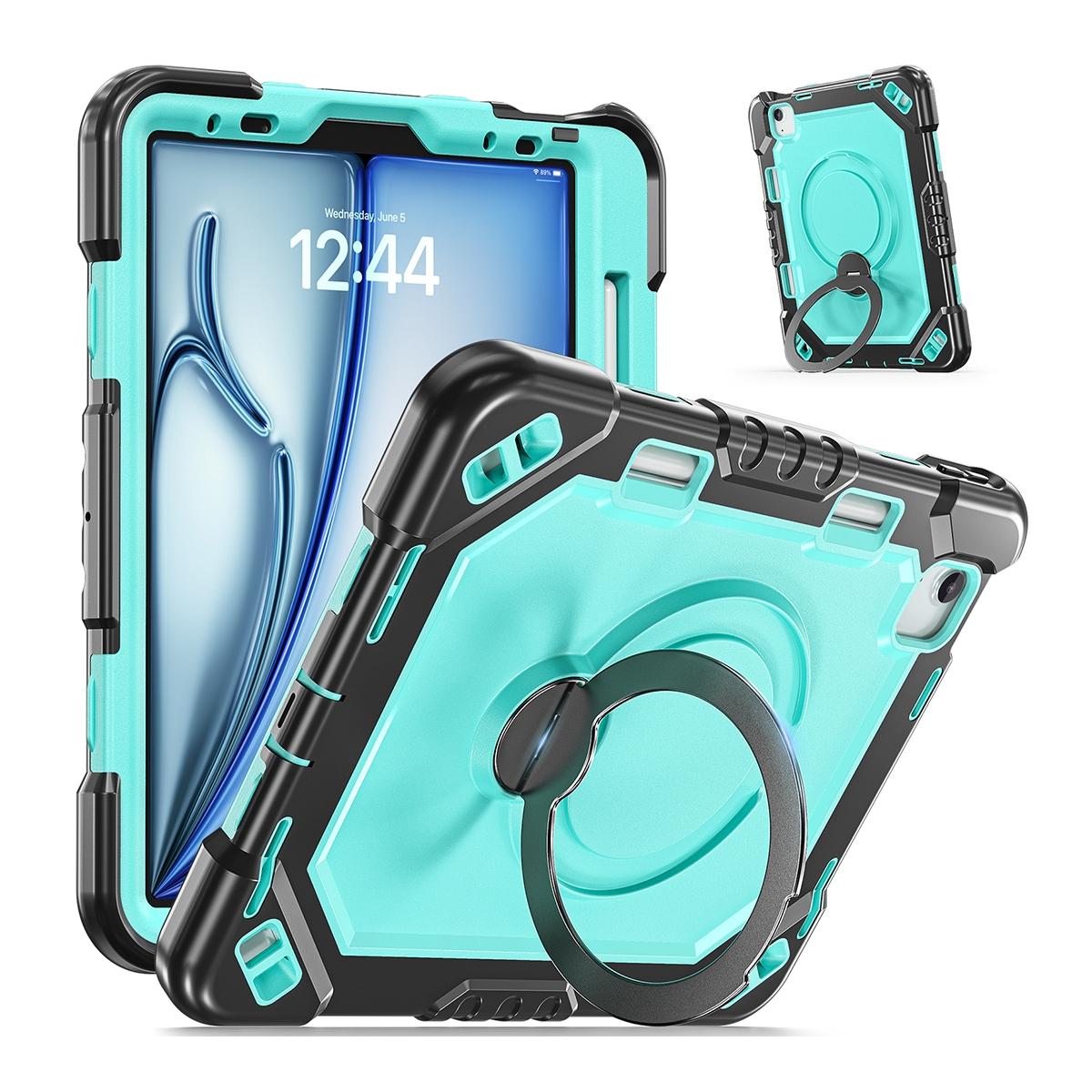 Funda antigolpes premium con soporte giratorio 360º para iPad Air 11 2024/2025/2026 / iPad Pro 11 2018-2022 / iPad Air 4/5 10.9 - Negra y verde