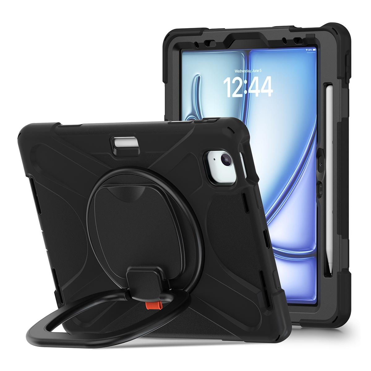 Funda antigolpes 3 en 1 con soporte giratorio 360º para iPad Air 11 2024/2025/2026 / iPad Pro 11 2018-2022 / iPad Air 4/5 10.9 - Negra