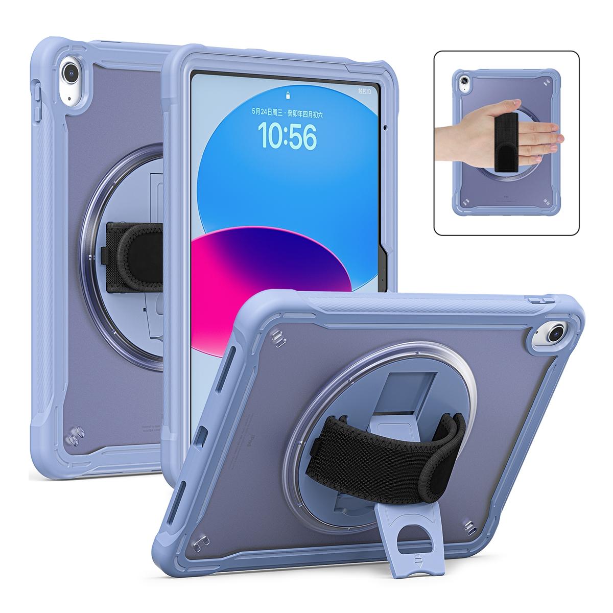 Funda 2 en 1 con soporte giratorio 360º y banda de mano para iPad 10ª gen. 2022 10.9" / iPad 11 2025 - Gris azulado