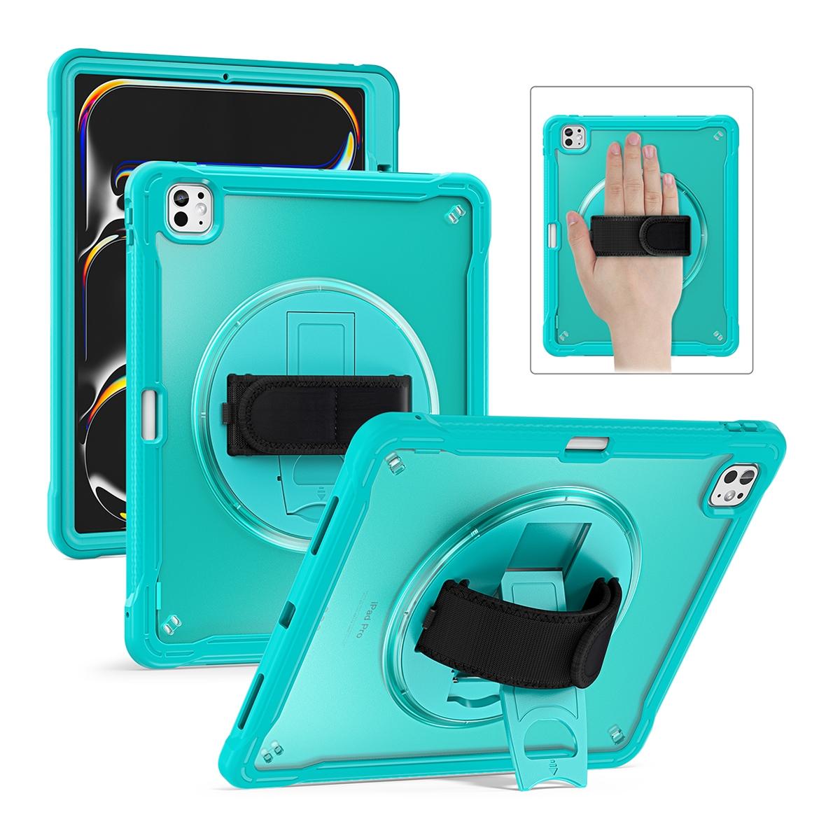Funda 2 en 1 con soporte giratorio 360º y banda de mano para iPad Pro 13 2024/2025 - Azul claro