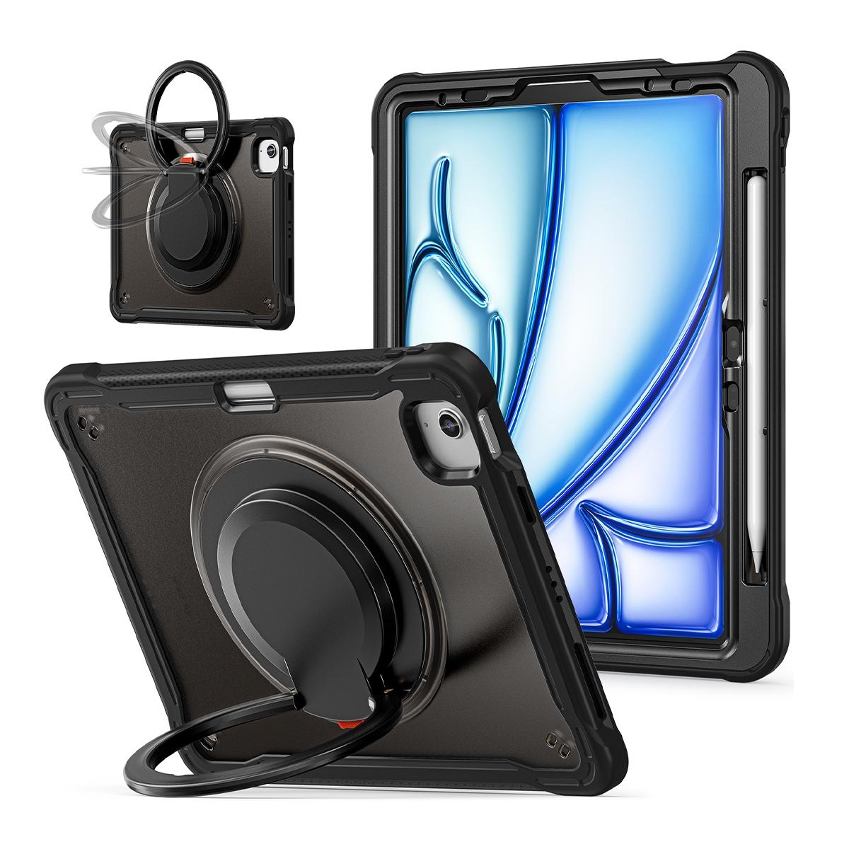 Funda 2 en 1 con soporte giratorio 360º para iPad Air 11 2024/2025/2026 / iPad Pro 11 2018-2022 / iPad Air 4/5 10.9 - Negra