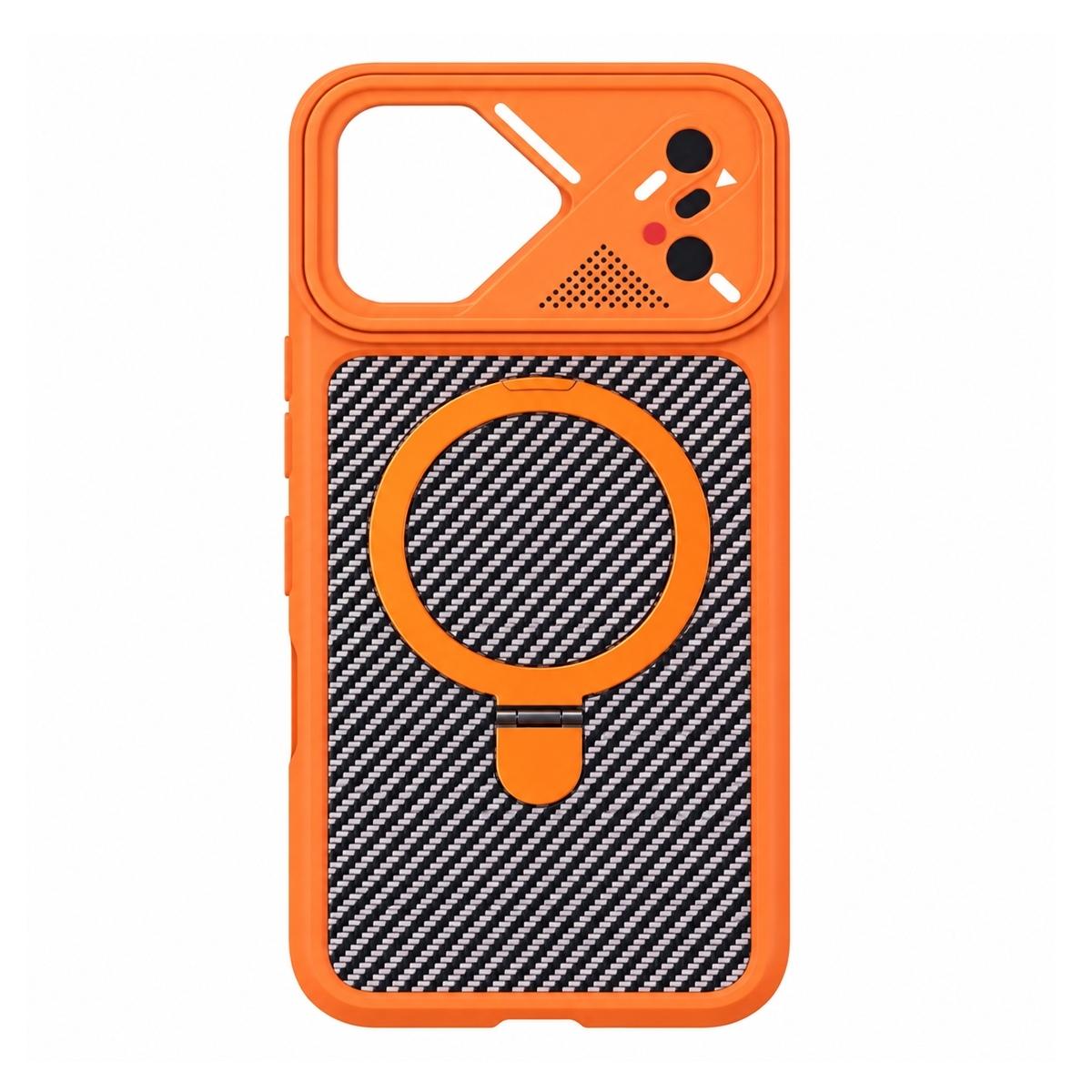 Funda magnética con soporte 360º protección total para iPhone 18 Pro - Naranja