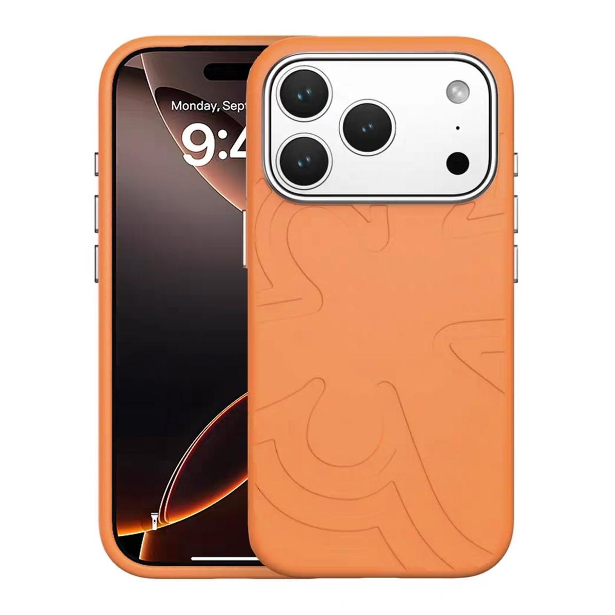 Funda antigolpes Flower TPU para iPhone 18 Pro Max - Naranja