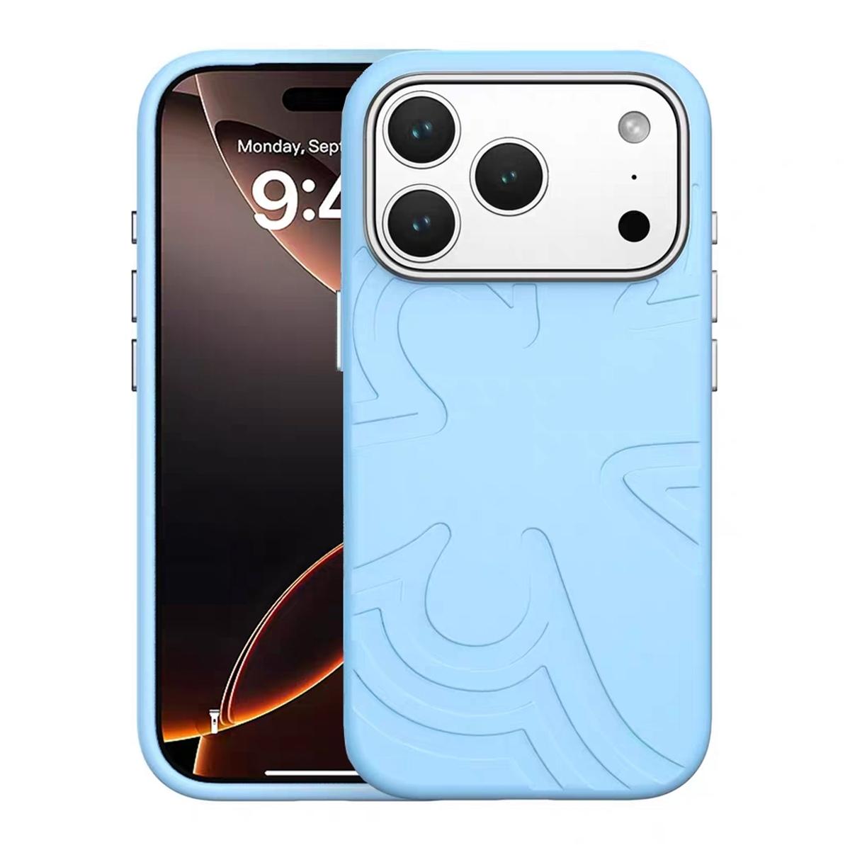 Funda antigolpes Flower TPU para iPhone 18 Pro Max - Azul
