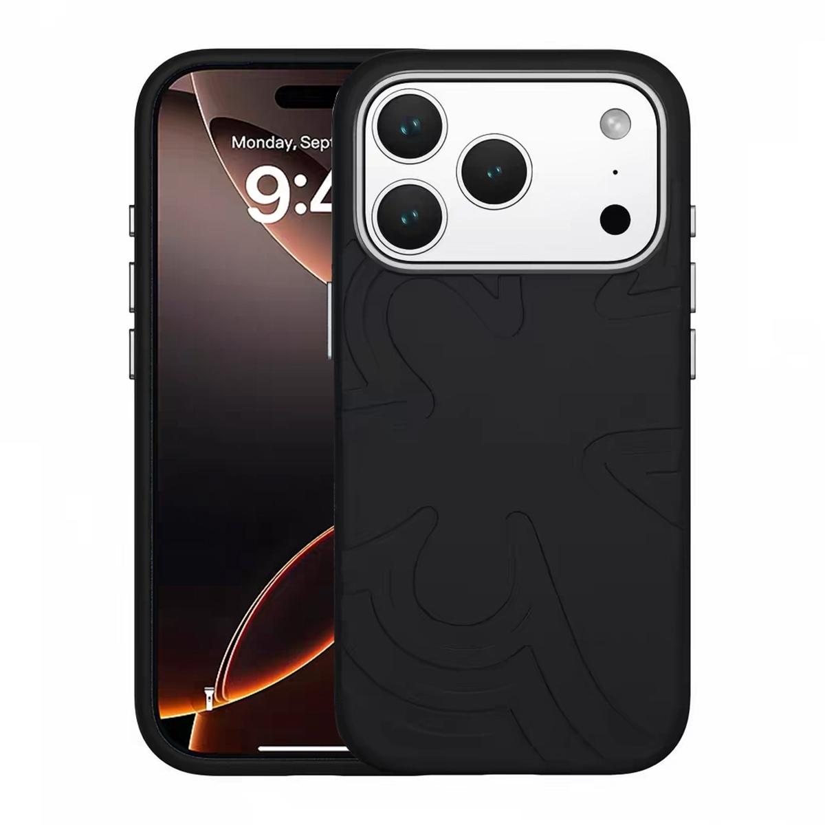 Funda antigolpes Flower TPU para iPhone 17 - Negra