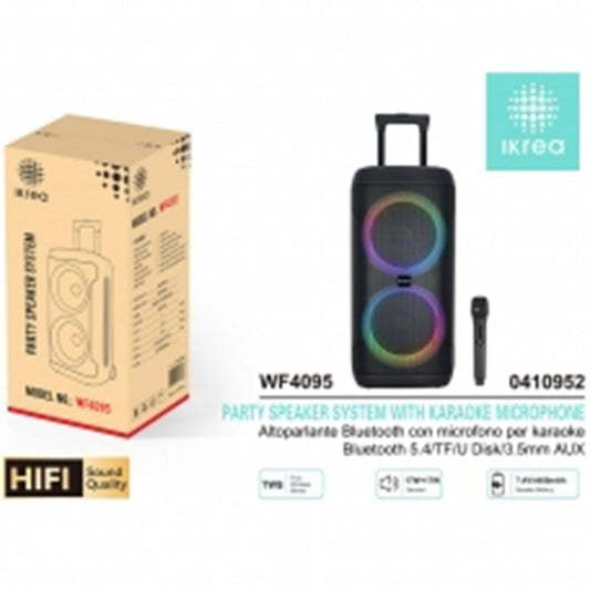 Ikrea WF4095 Altavoz HiFi Bluetooth TWS RGB con Asa y Micrófono Inalámbrico