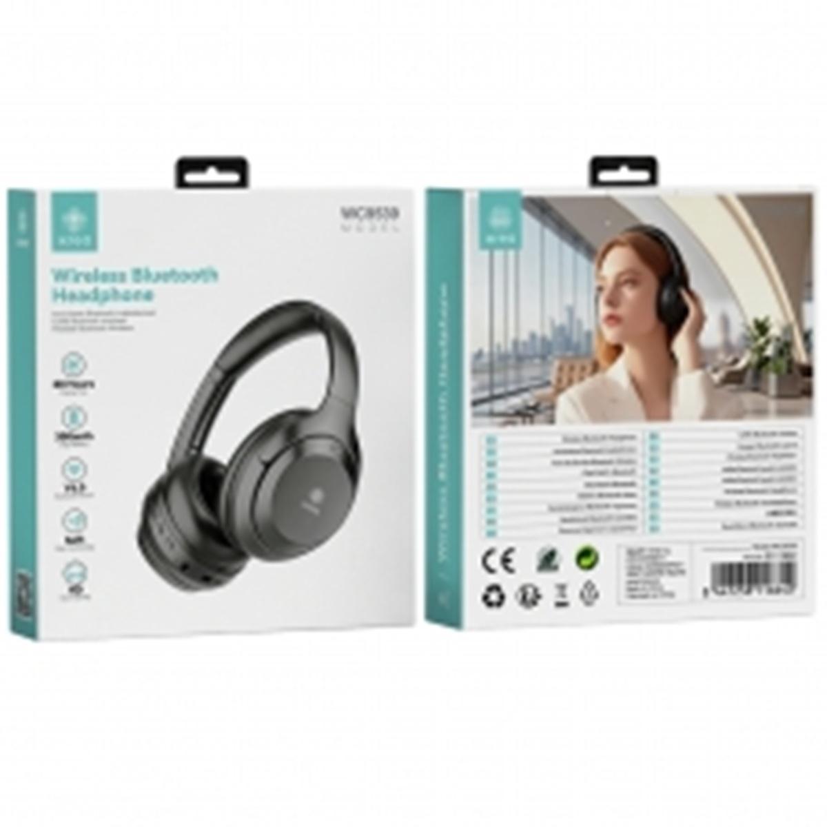 Ikrea WC9539 Auriculares Casco Inalámbricos Bluetooth Tacto Suave 300mAh Negro