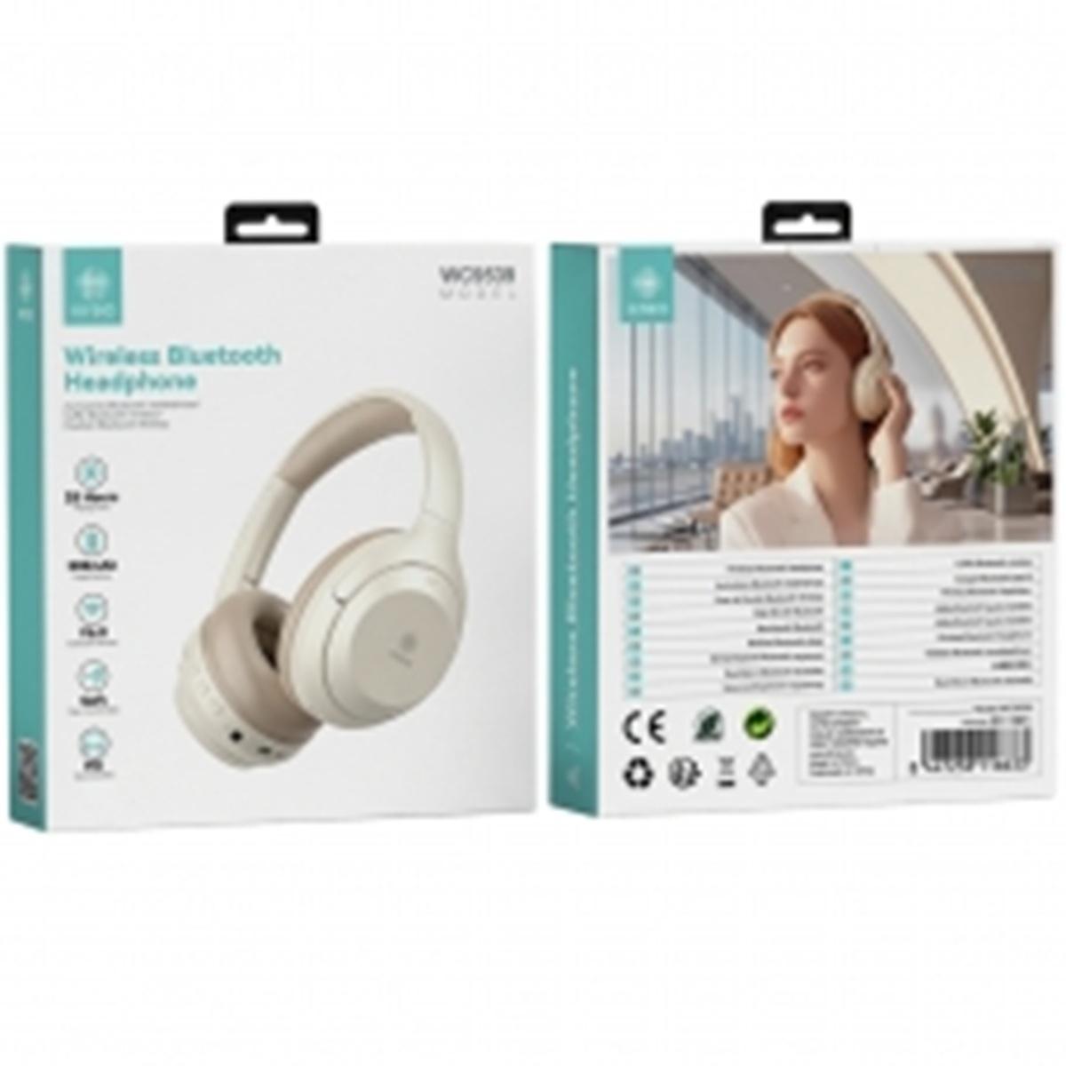 Ikrea WC9539 Auriculares Casco Inalámbricos Bluetooth Tacto Suave 300mAh Albaricoque